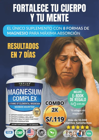 🧲 Magnesio PREMIUM Complex™ 8 en 1 (90 Cápsulas Original) NUEVO