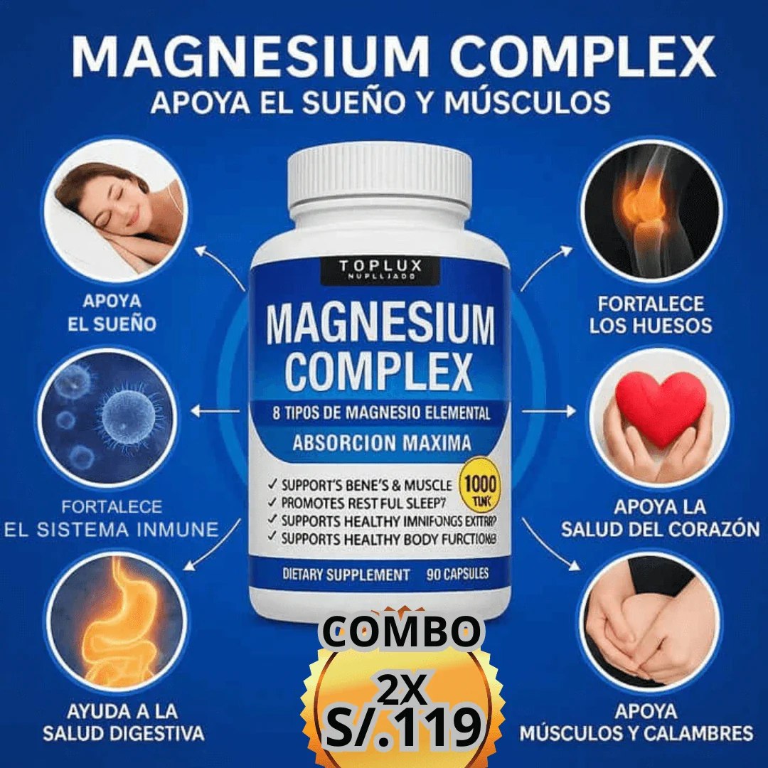 🧲 Magnesio PREMIUM Complex™ 8 en 1 (90 Cápsulas Original) NUEVO